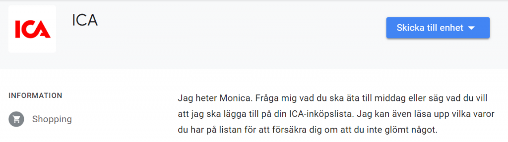 ICA röstassistent Monica Smartahogtalare.se Sverige Google Asistent